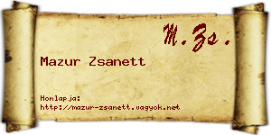 Mazur Zsanett névjegykártya